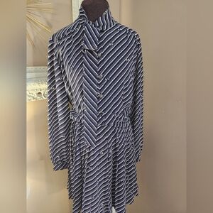 Striped Navy ERGE Dress Size 12